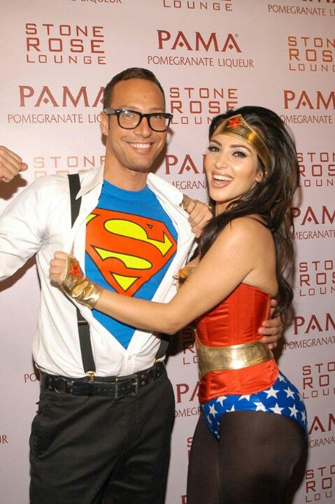 Wonder women and Clark Kent. 