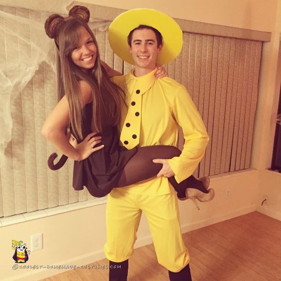 Man in the Yellow Hat and Curious George Couple Costume. 