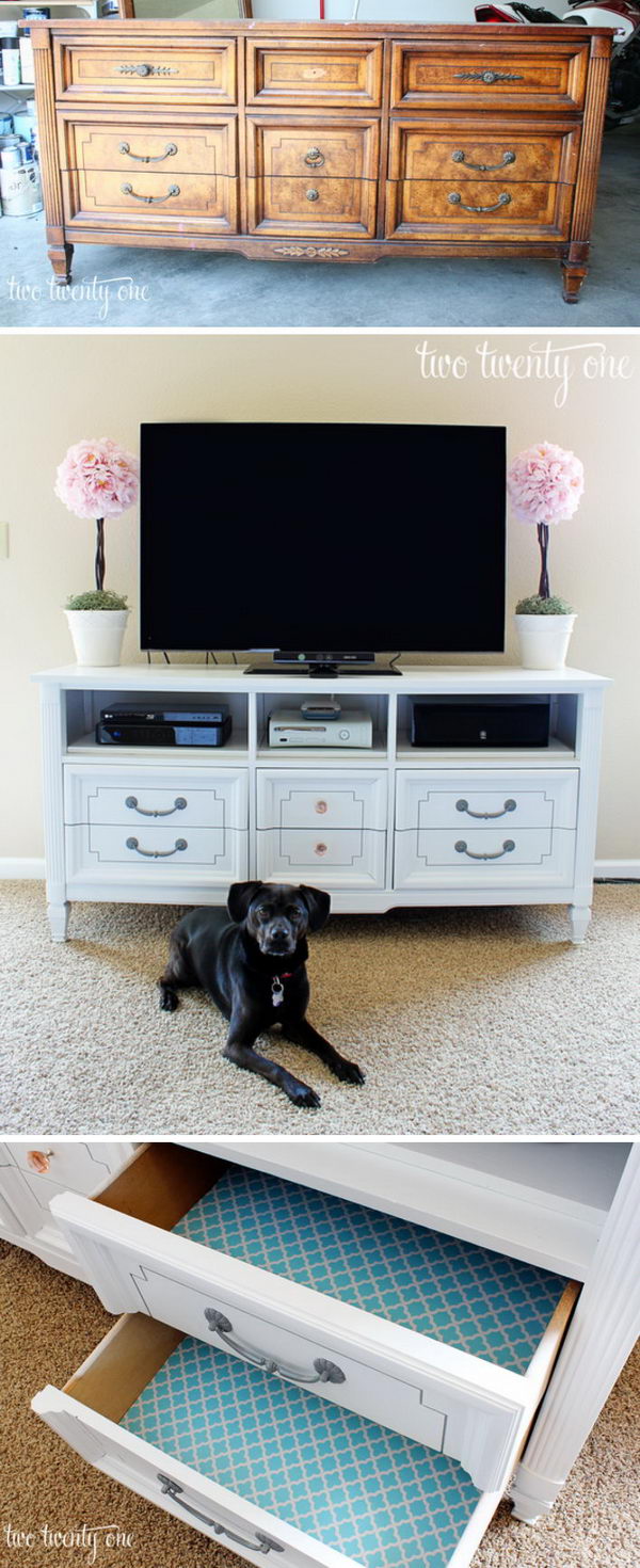 Turn an Old Dresser Into a TV Stand. 