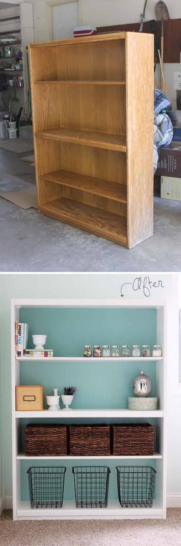 Bookcase Makeover With Before and After. 