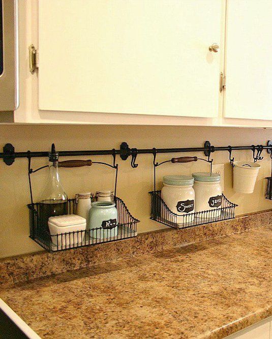Avoid Clutter by Using The Backsplash as Storage. 