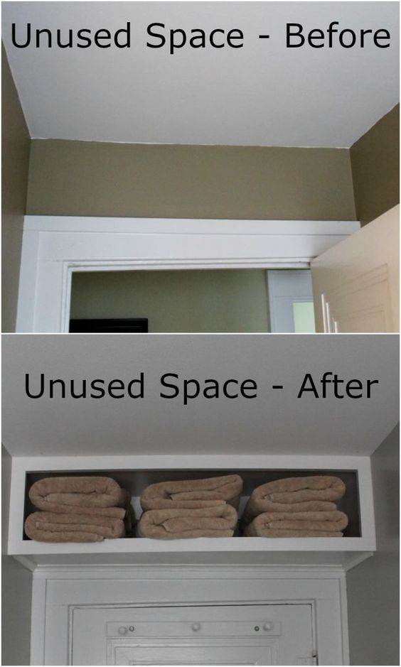 Use Free Space Above a Bathroom Door for Storage. 