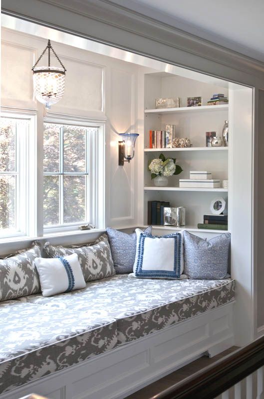 Make a Reading Nook With Shelving on Your Bay Window Seating. 