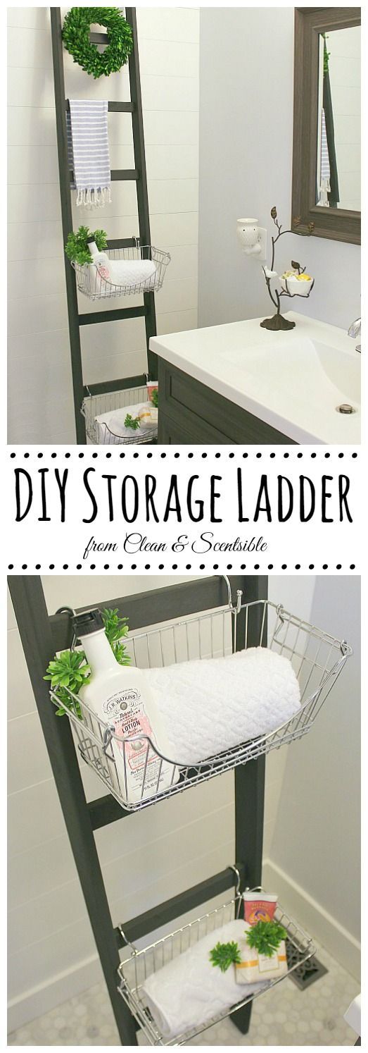 DIY Ladders are a Great Way to Add Some Extra Storage in a Tiny Space. 