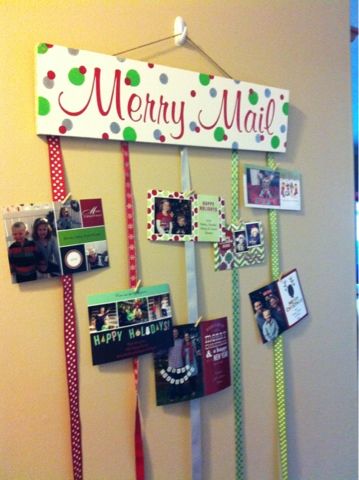 DIY Merry Mail Greeting Card Holder. 