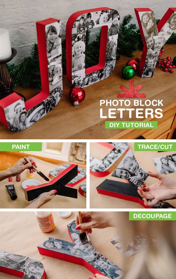 Turn Your Favorite Family Photos into Swoon-Worthy Block Letters with this DIY Tutorial. 