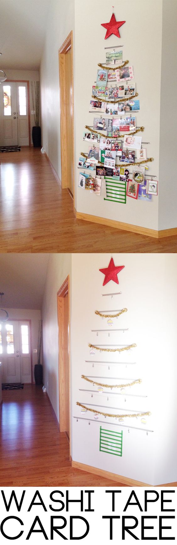 Make a Washi Tape Tree: A Festive Way to Organize All of Your Holiday Cards. 