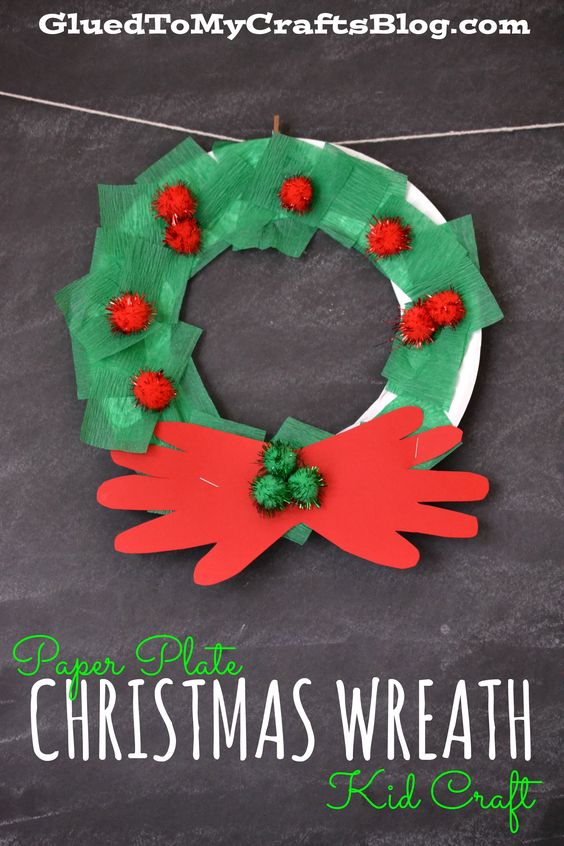 Paper Plate Christmas Wreath. 