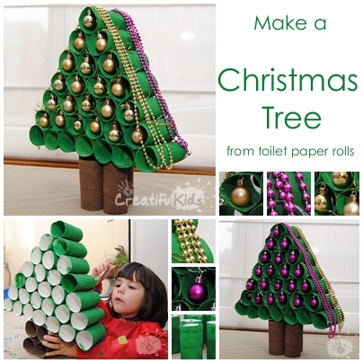 Toilet Paper Christmas Tree For Kids. 