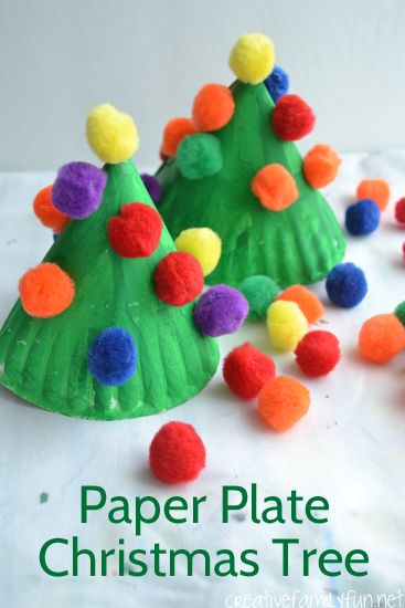 Paper Plate Christmas Tree Craft. 