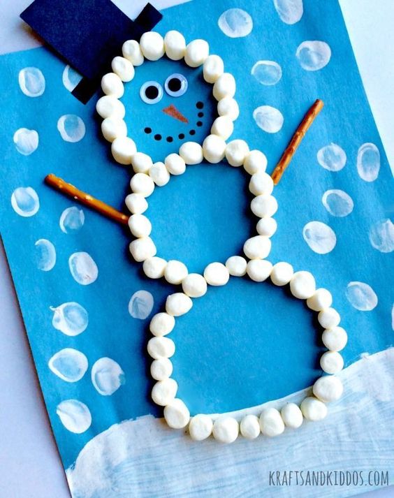 Marshmallow Snowman Craft . 