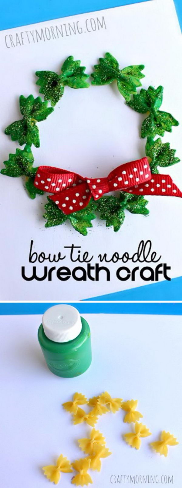 Bow Tie Noodle Wreath Craft. 