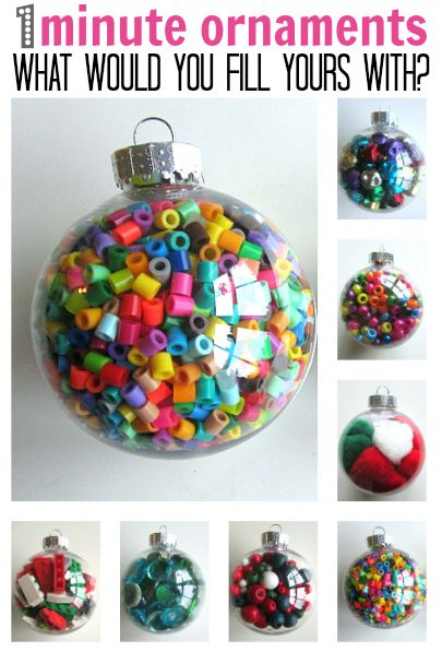 Fun Ways to Fill Clear Plastic Ornament for Kids. 