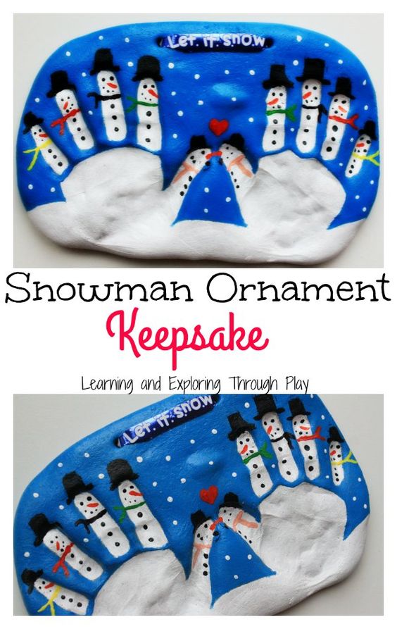 Salt Dough Snowman Keepsake for Kids to Make. 