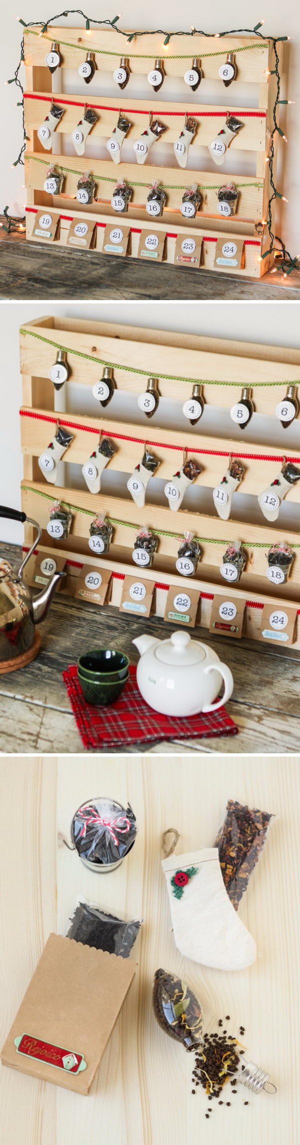 DIY Pallet Tea Time Advent Calendar. 