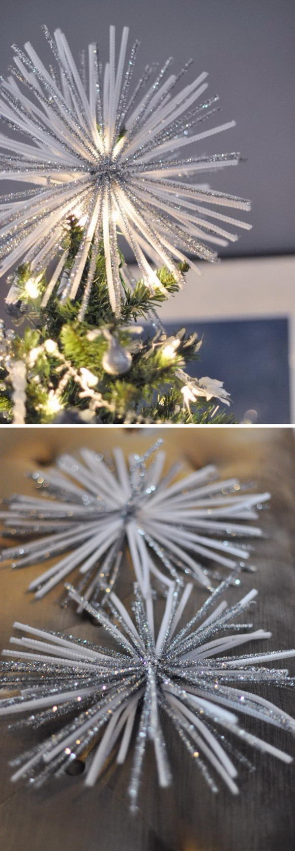 Starburst Tree Topper out of Pipe Cleaners. 