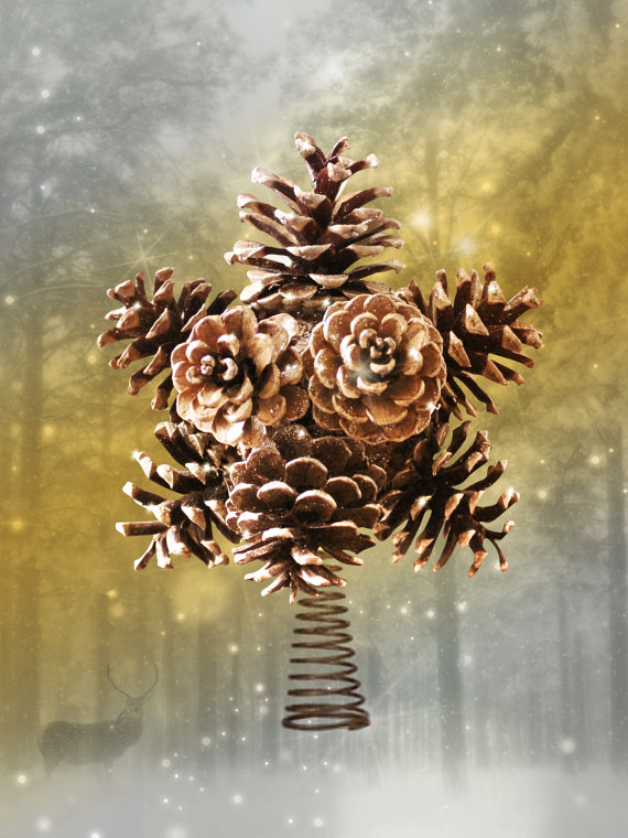 Pine Cone Christmas Tree Topper. 