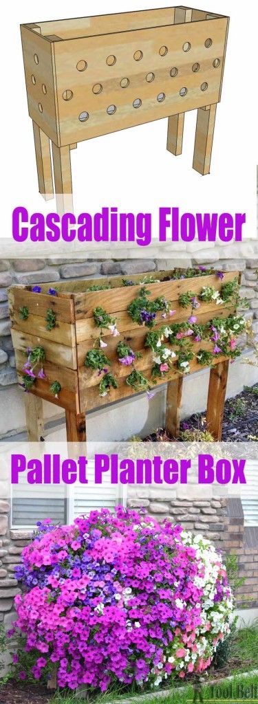 Cascading Flower Pallet Planter Box. 