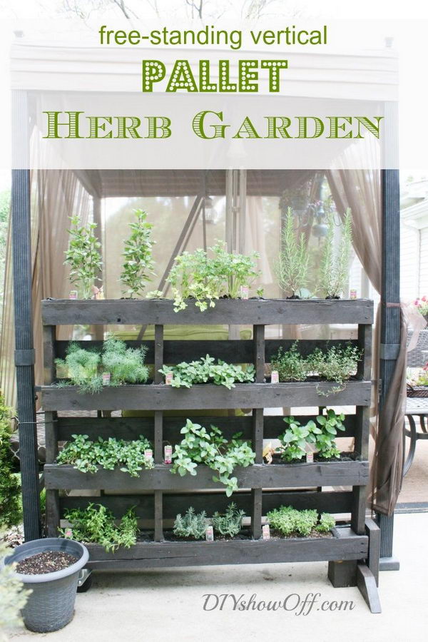 DIY Free Standing Pallet Herb Garden. 