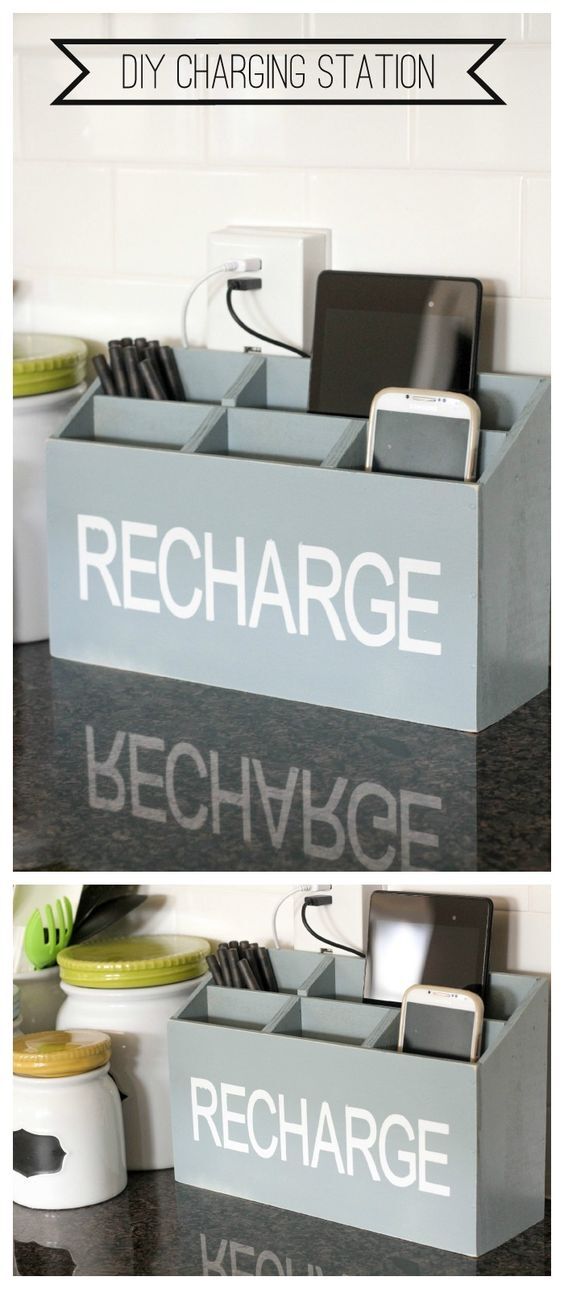 DIY Countertop Charging Station. 