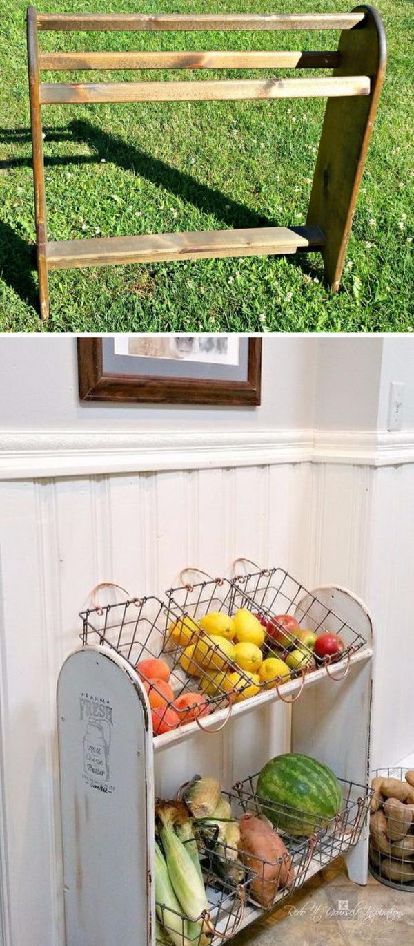 Blanket Rack to Farmhouse Vegetable Stand. 