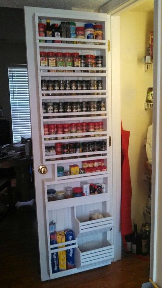 DIY Pantry Door Spice Rack. 