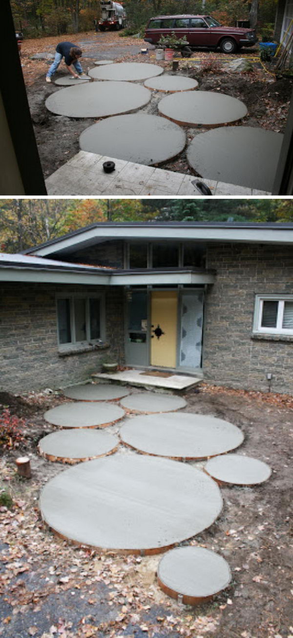 DIY Poured Cement Walkway. 