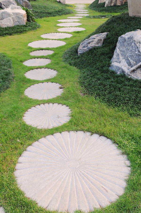 The Curving Stepping Stone Pathway . 