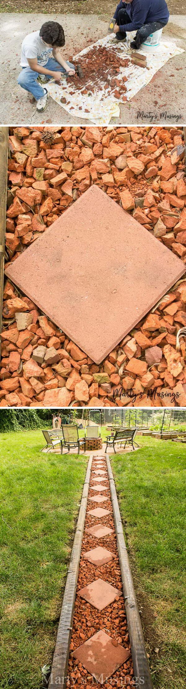 Make Your Own Brick Pathway For Under $50. 