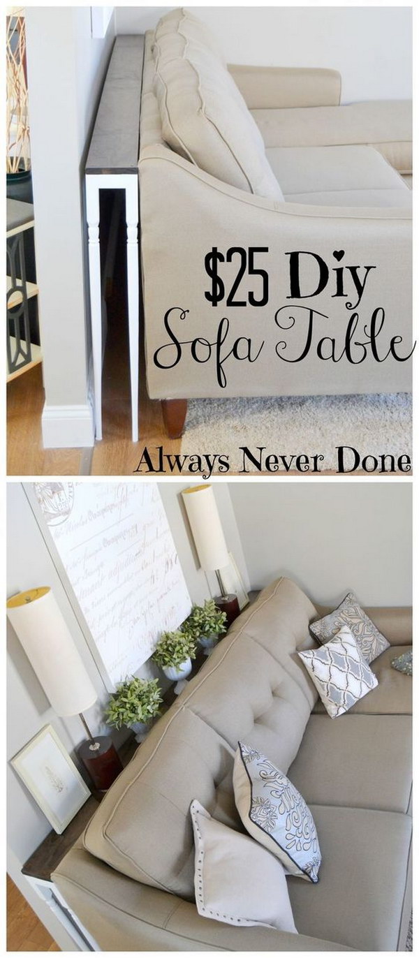 $25 DIY Sofa Table Tutorial. 