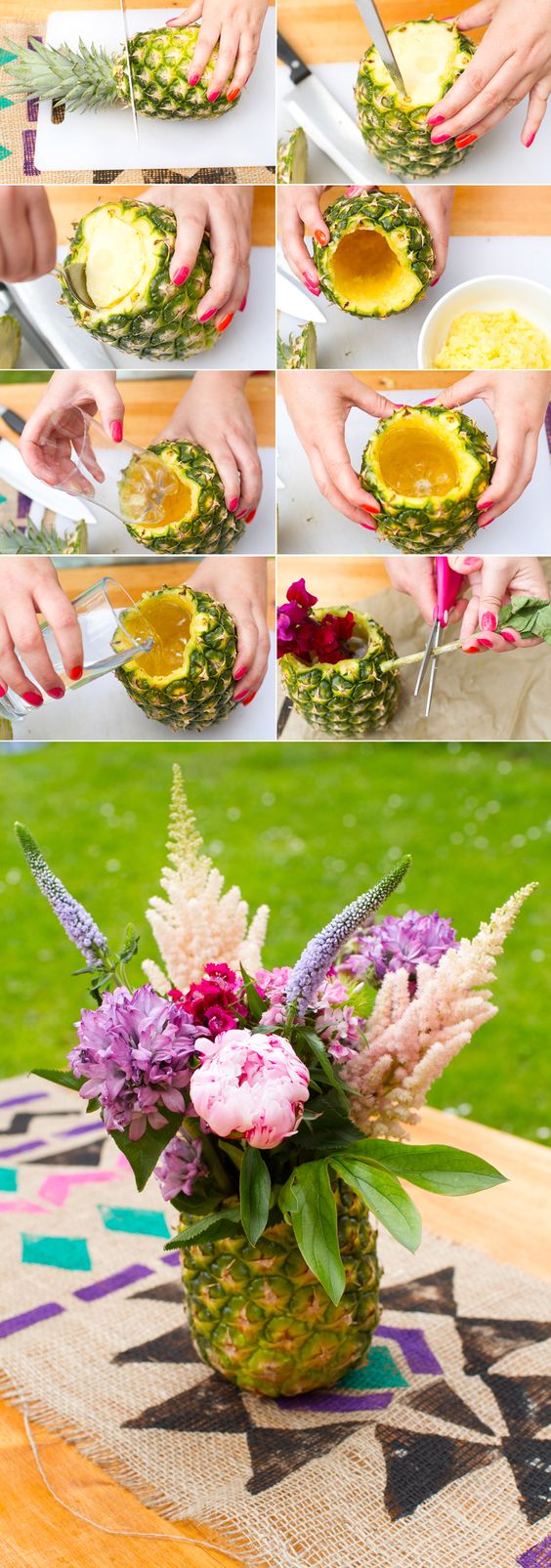 DIY Pineapple Vase. 