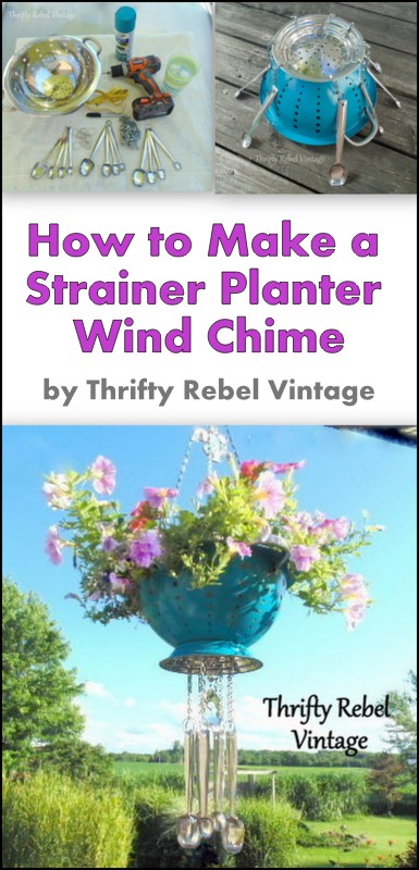 DIY Strainer Planter Wind Chime. 