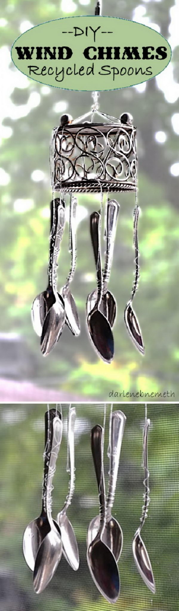 Recycled Spoons Wind Chimes. 