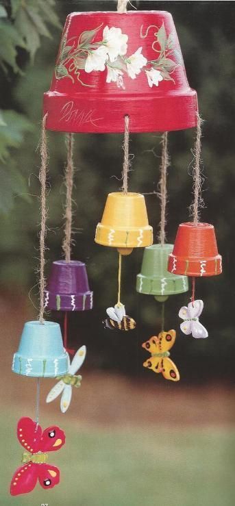 Clay Pot Wind Chimes. 