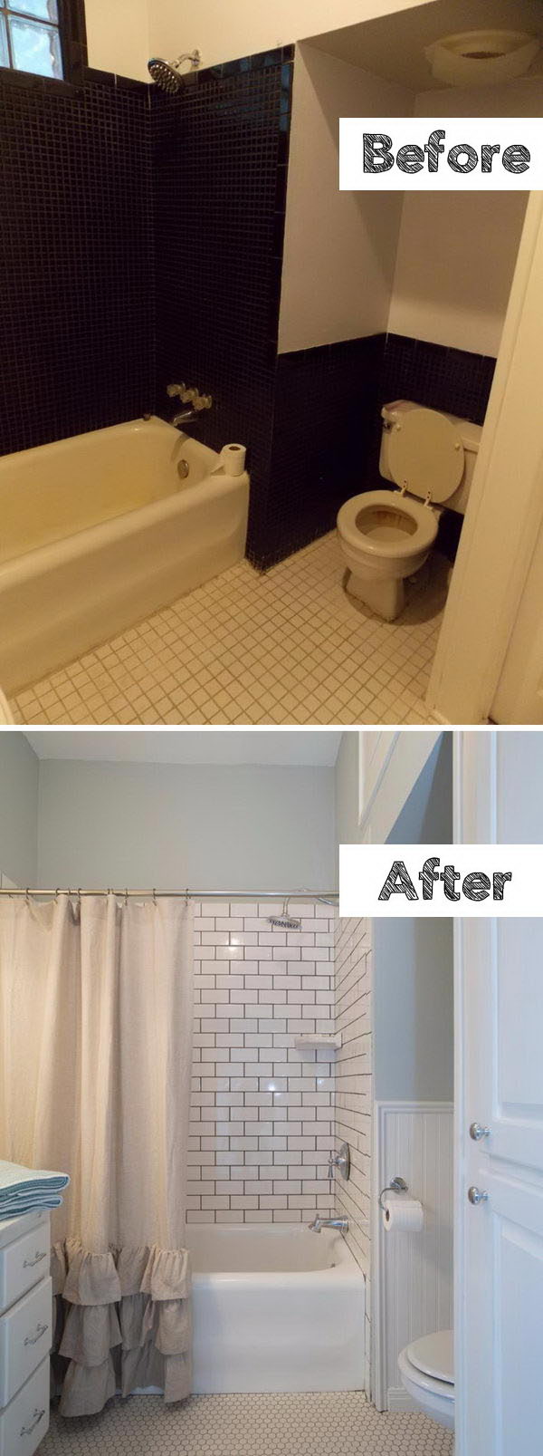 Install Subway Tiles Just Around The Tub and Paint Around The Bathroom. 