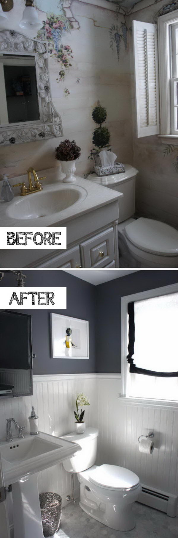 Get The Dash of Drama without Darkness By Painting The Upper Portion of The Wall Black, and Other Surfaces Left White. 