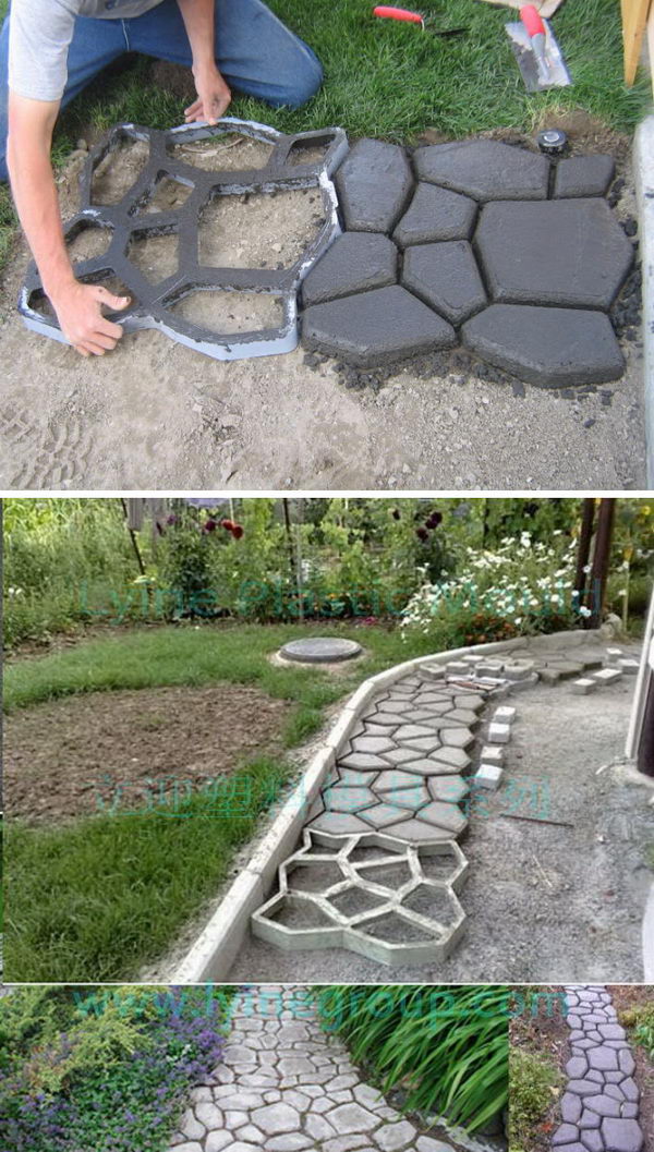 DIY Cobblestone-Look Concrete Pathway. 