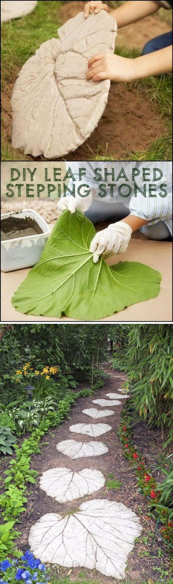 Concrete Leaf Stepping Stones. 