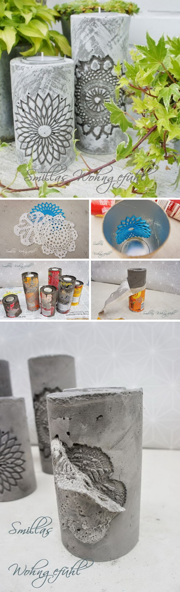 DIY Concrete Candle Holder. 