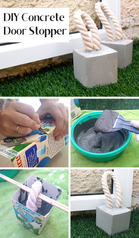 DIY Concrete Door Stopper. 