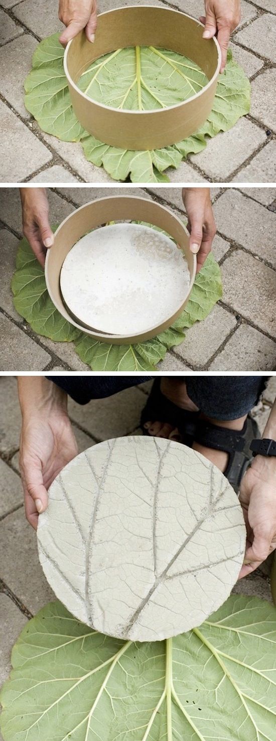 DIY Leaf Garden Stepping Stone. 