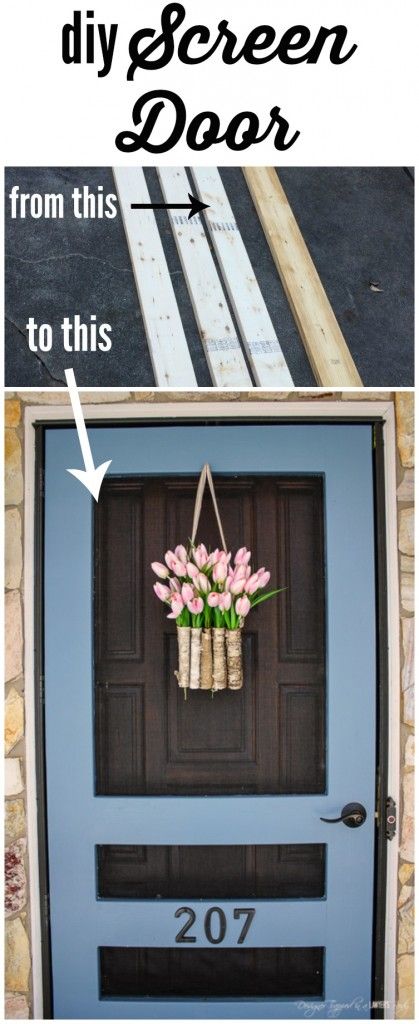 Add a Punch of Color to a Porch with DIY Screen Door. 