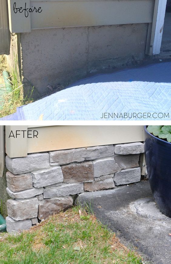 Cover a Concrete Foundation Wall with Stone Veneer. 