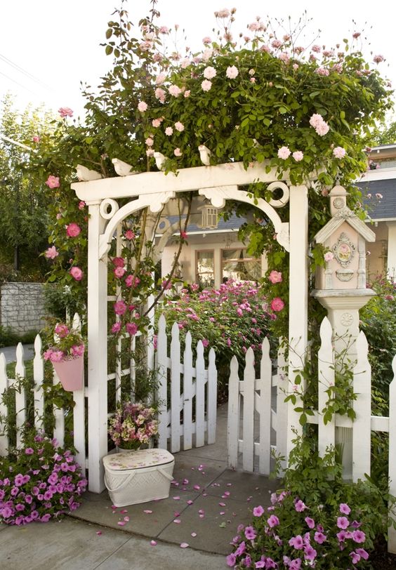 Add White Picket Fence and Arbor. 