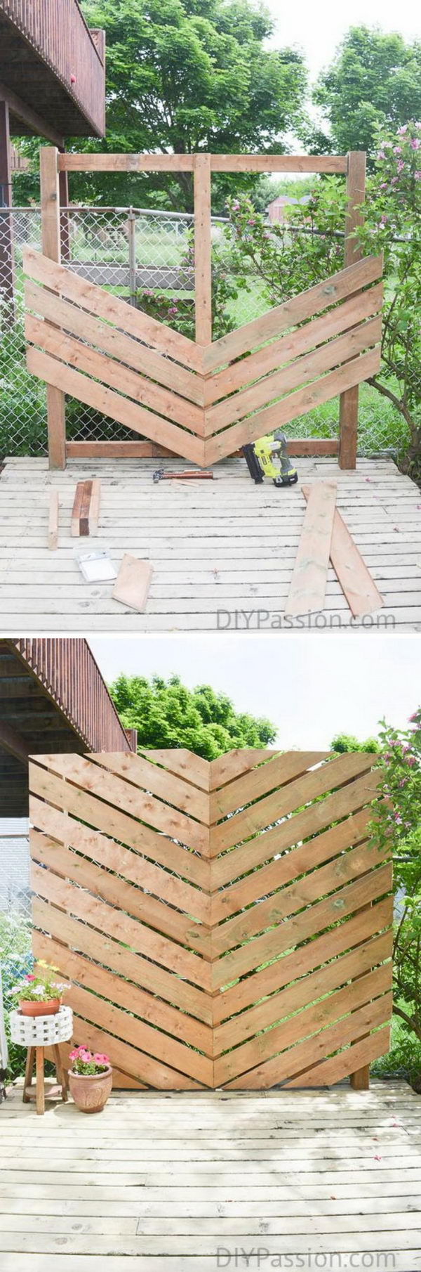 Inspire Your Outdoor with a Simple Chevron Privacy Wall. 