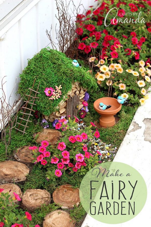 DIY Planter Box Fairy Garden. 