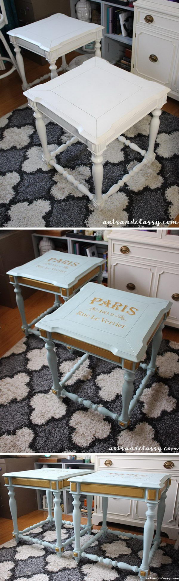 End Tables Get a French Twist Makeover. 