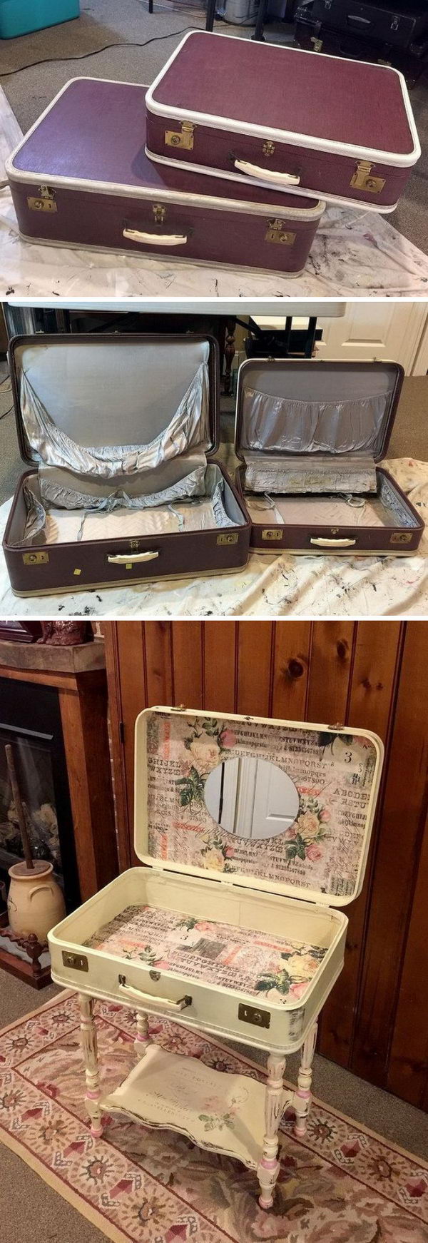 DIY Vintage Suitcase Vanity. 