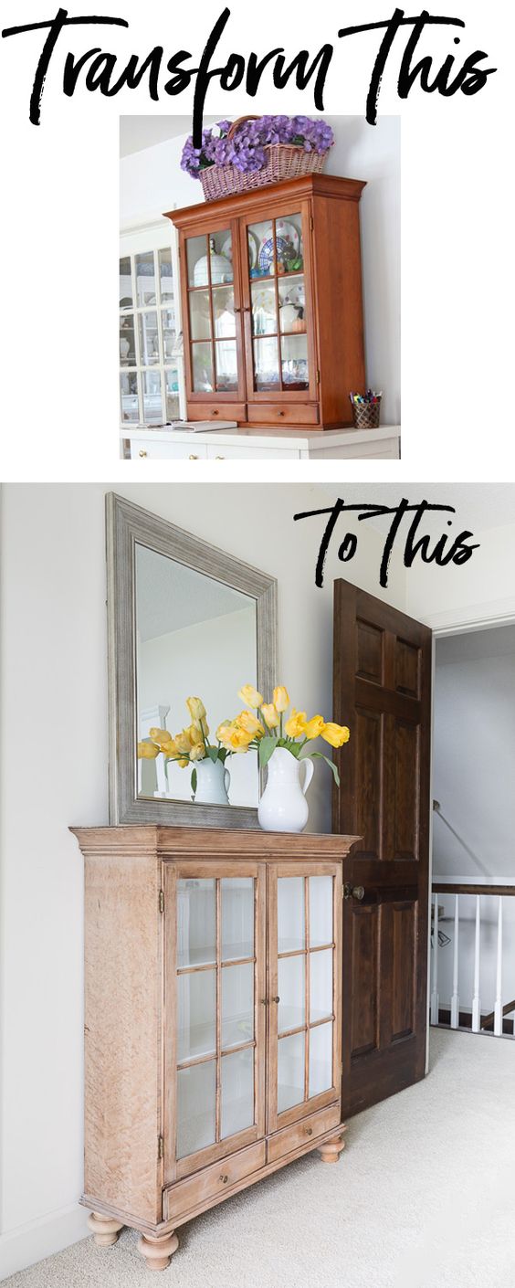 Transform a Cabinet into a Decorative Piece of Furniture by Adding Legs. 