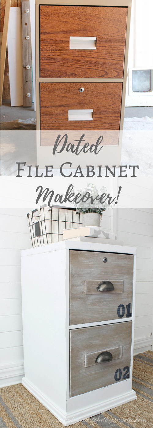 Dated File Cabinet Gets an Industrial Makeover. 